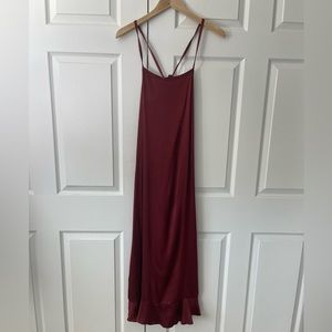 Anthropologie Satin slip maxi dress